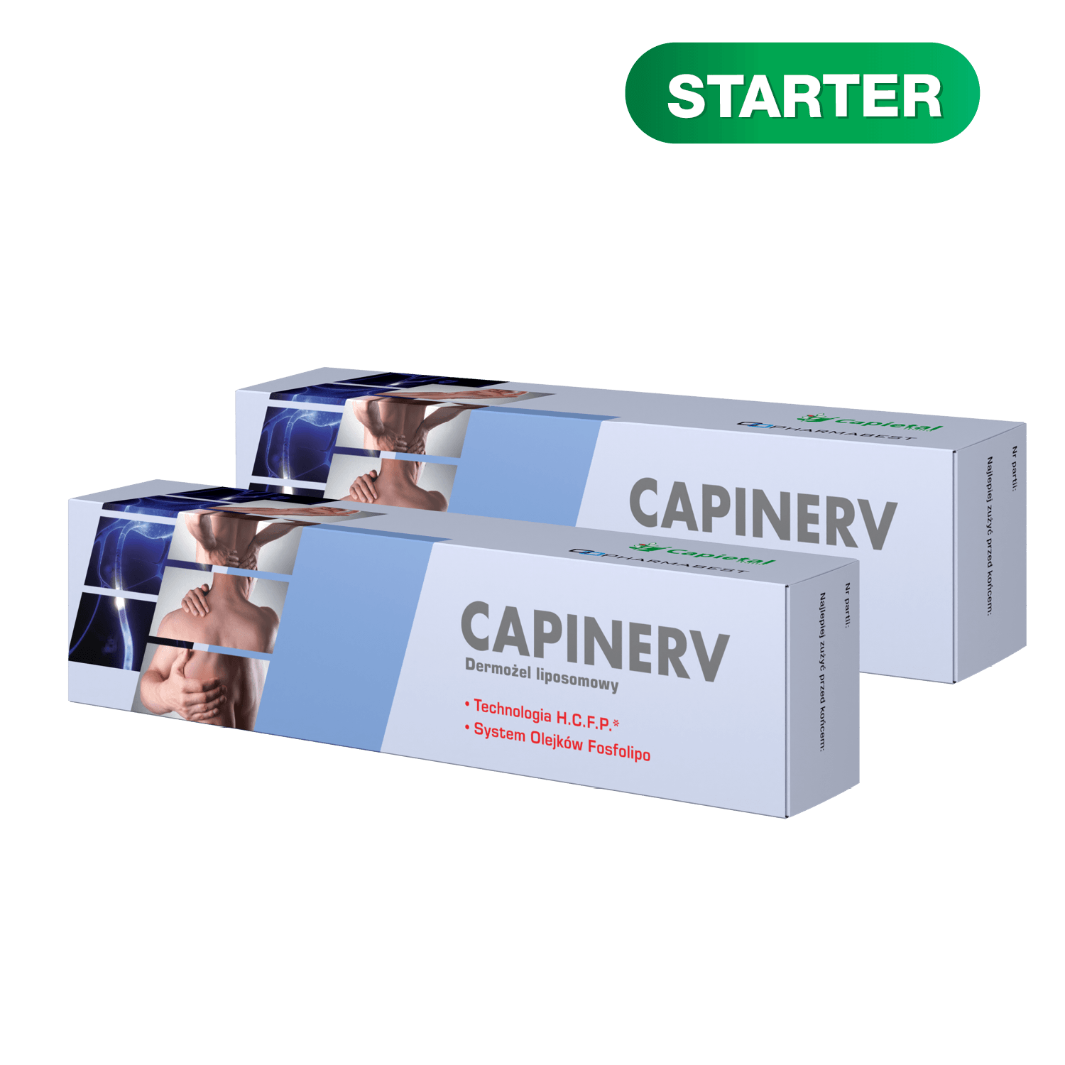 ZESTAW STARTOWY – 2 x CAPINERV dermożel liposomowy